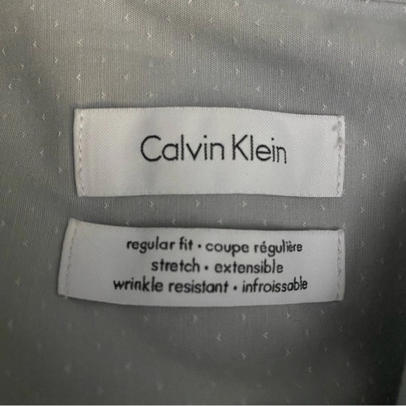 Vintage Calvin Klein Wrinkle Resistant Mens XL Gray Button Up Short Sleeve Shirt - Picture 3 of 7